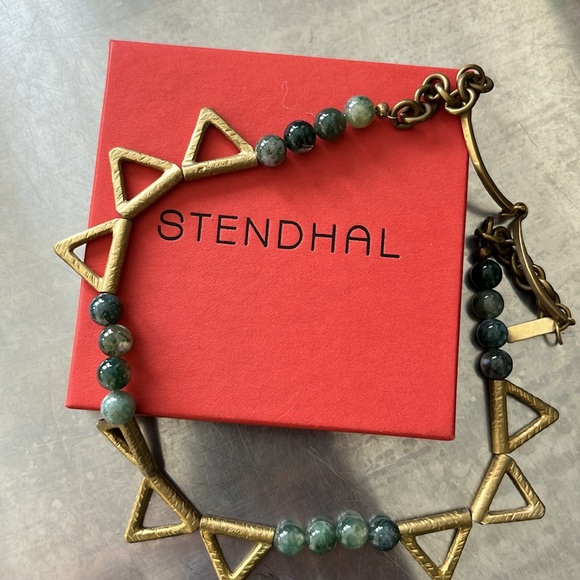 Stendhal Triangle Nephrite Bead Chain Necklace - Picture 6 of 7